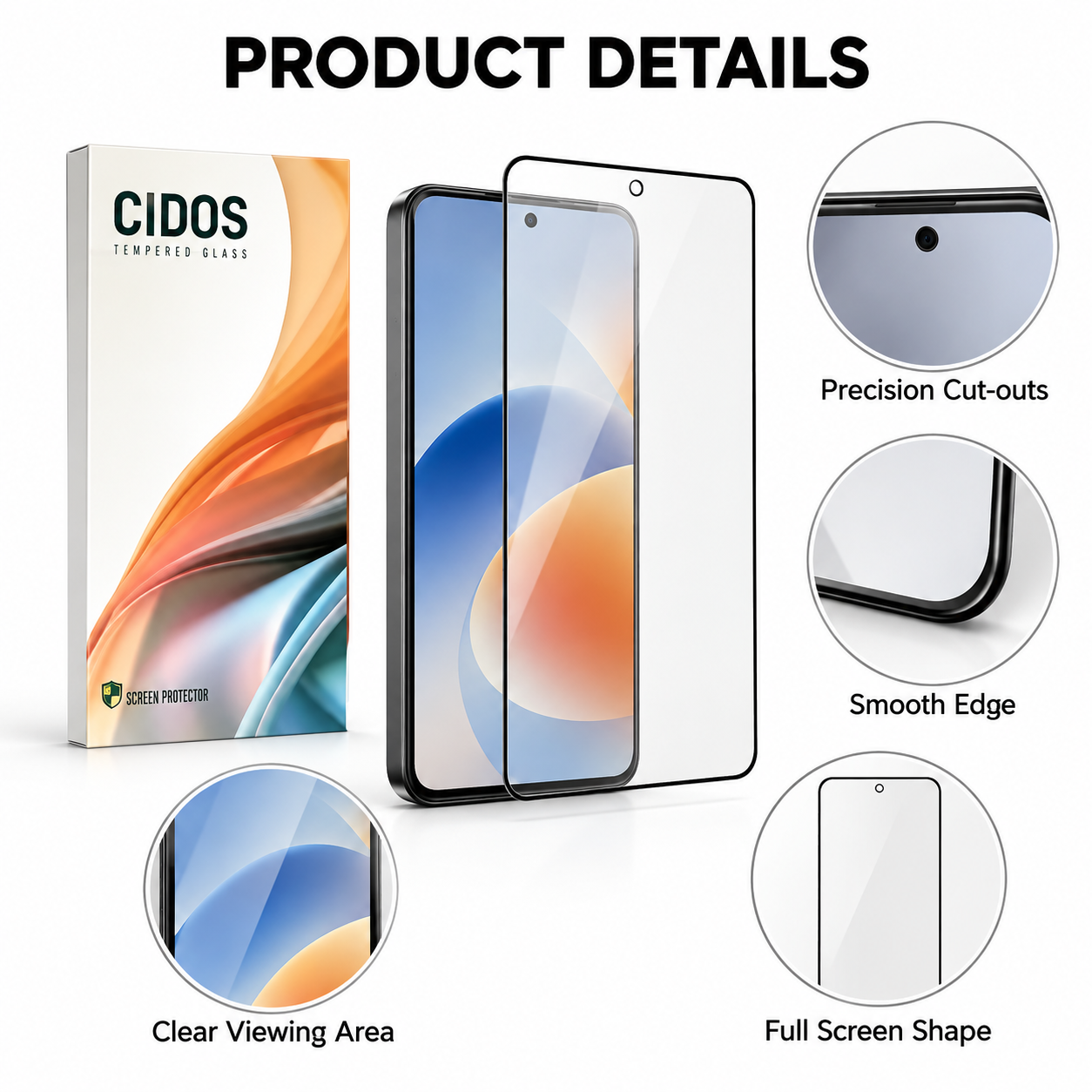 Cidos 10D Tempered Glass Screen Protector Full Cover Anti Scratch Clear Shield 4 Cidos 10D Tempered Glass Screen Protector Full Cover Anti Scratch Clear Shield - Image 4