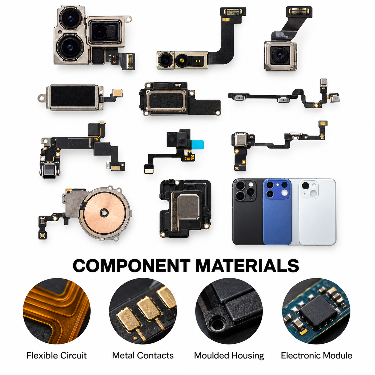 Mobile Phone Repair Parts Replacement Components Camera Flex Speaker Housing 2 Mobile Phone Repair Parts Replacement Components Camera Flex Speaker Housing - Image 2
