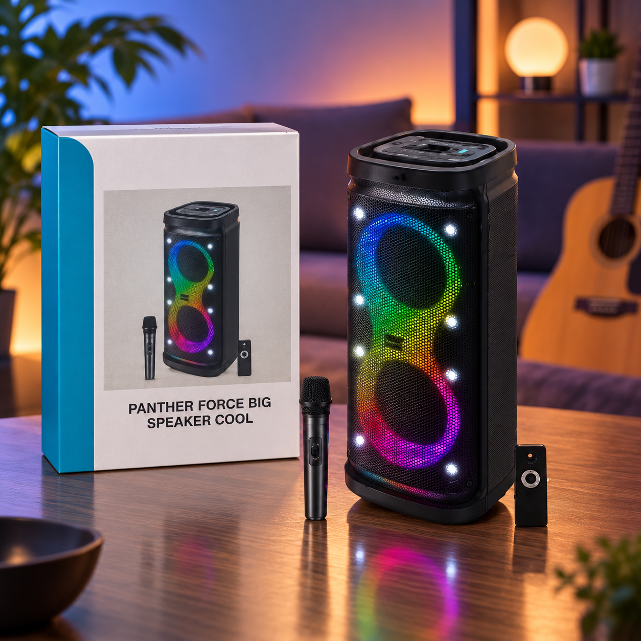 Panther Force Big Speaker Cool Party System with RGB Lights & Top Control Panel 5 Panther Force Big Speaker Cool Party System with RGB Lights & Top Control Panel - Image 5