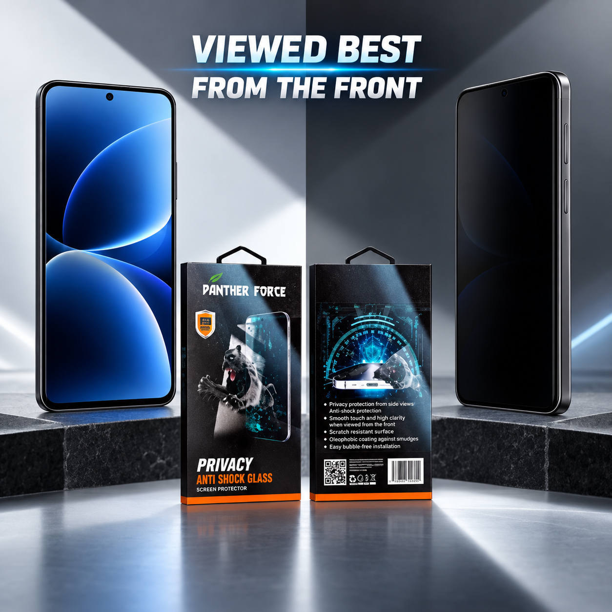 Panther Force 10D Privacy Tempered Glass Screen Protector Anti Shock Full Cover 2 Panther Force 10D Privacy Tempered Glass Screen Protector Anti Shock Full Cover - Image 2
