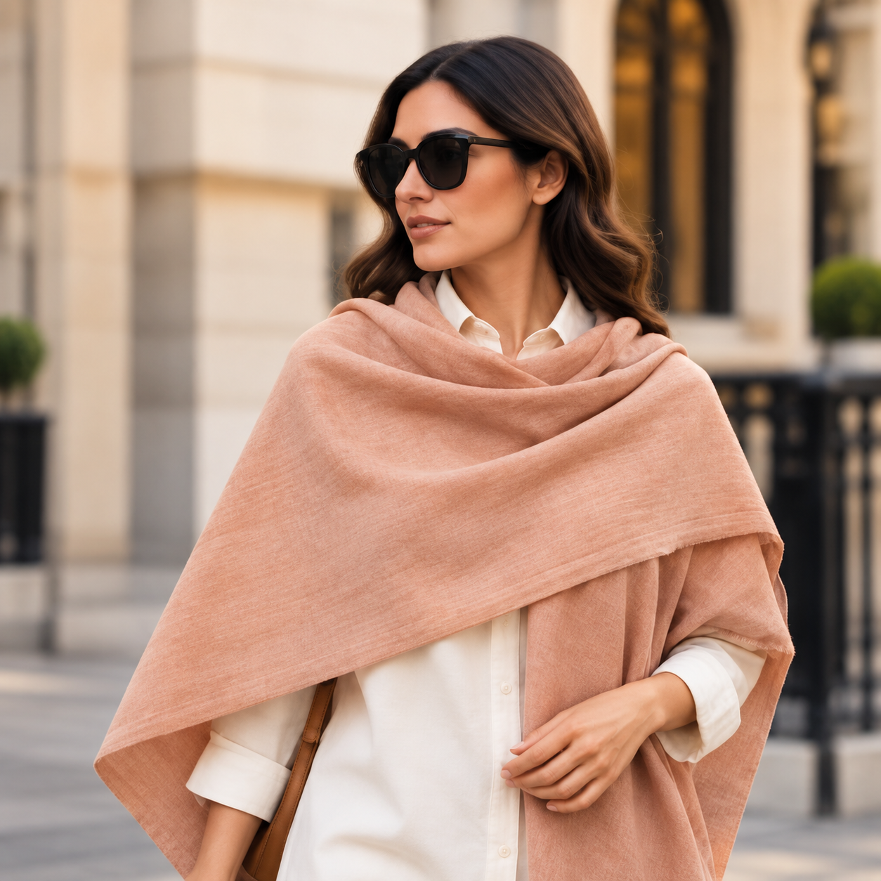 Warm Peach Nude Cotton Scarf – Soft, Comfortable Everyday Essential 7 Warm Peach Nude Cotton Scarf – Soft, Comfortable Everyday Essential - Image 7