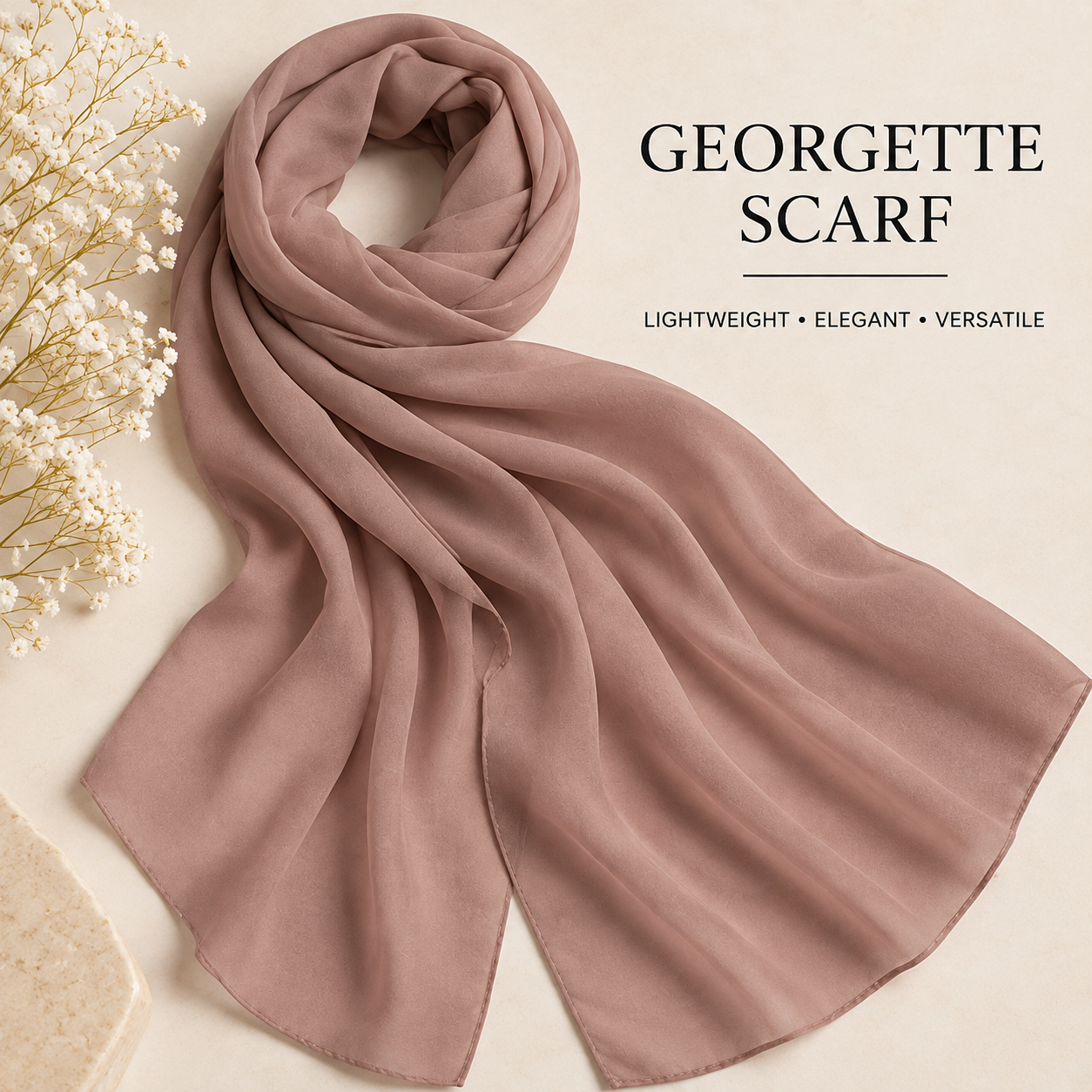 Dust Rose Georgette Scarf Soft Hijab Lightweight Elegant Shawl Wrap Plain 1 Dust Rose Georgette Scarf Soft Hijab Lightweight Elegant Shawl Wrap Plain