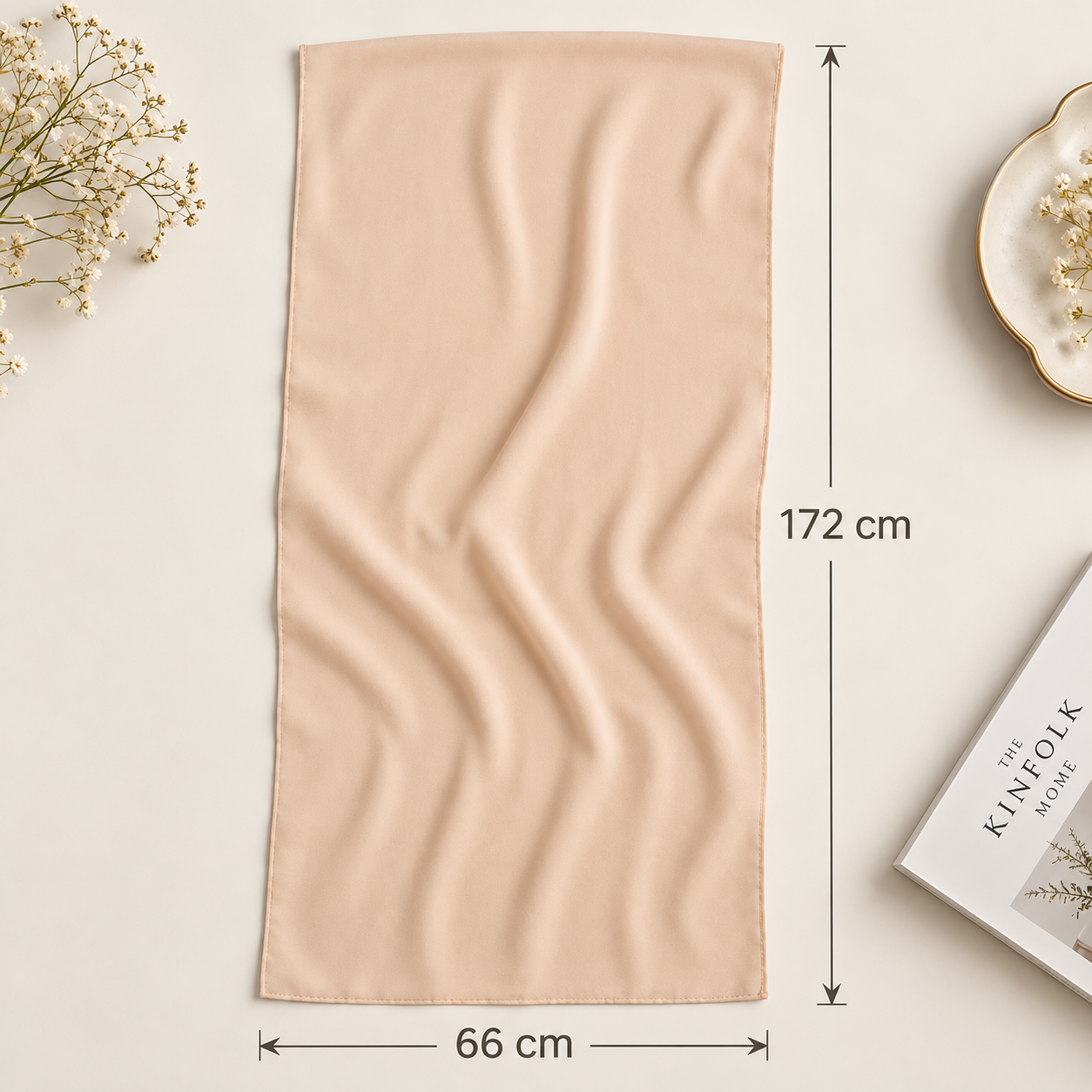 Soft Peach Georgette Scarf Hijab Lightweight Nude Apricot Shawl Wrap 4 Soft Peach Georgette Scarf Hijab Lightweight Nude Apricot Shawl Wrap - Image 4