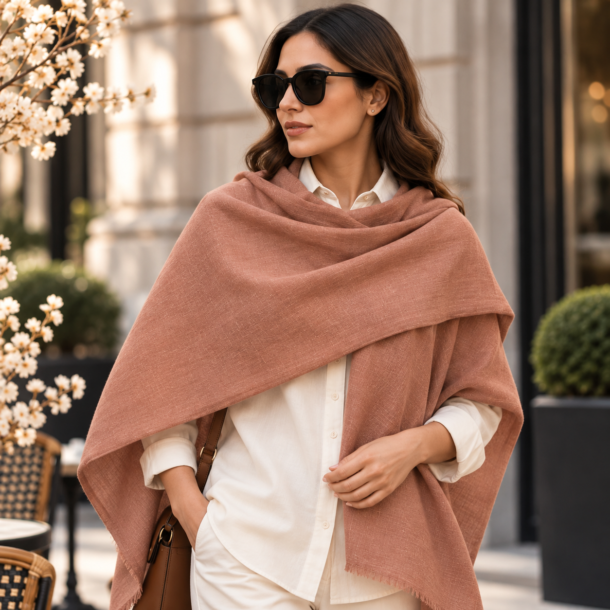 Warm Clay Cotton Scarf – Soft, Comfortable Everyday Essential 4 Warm Clay Cotton Scarf – Soft, Comfortable Everyday Essential - Image 4