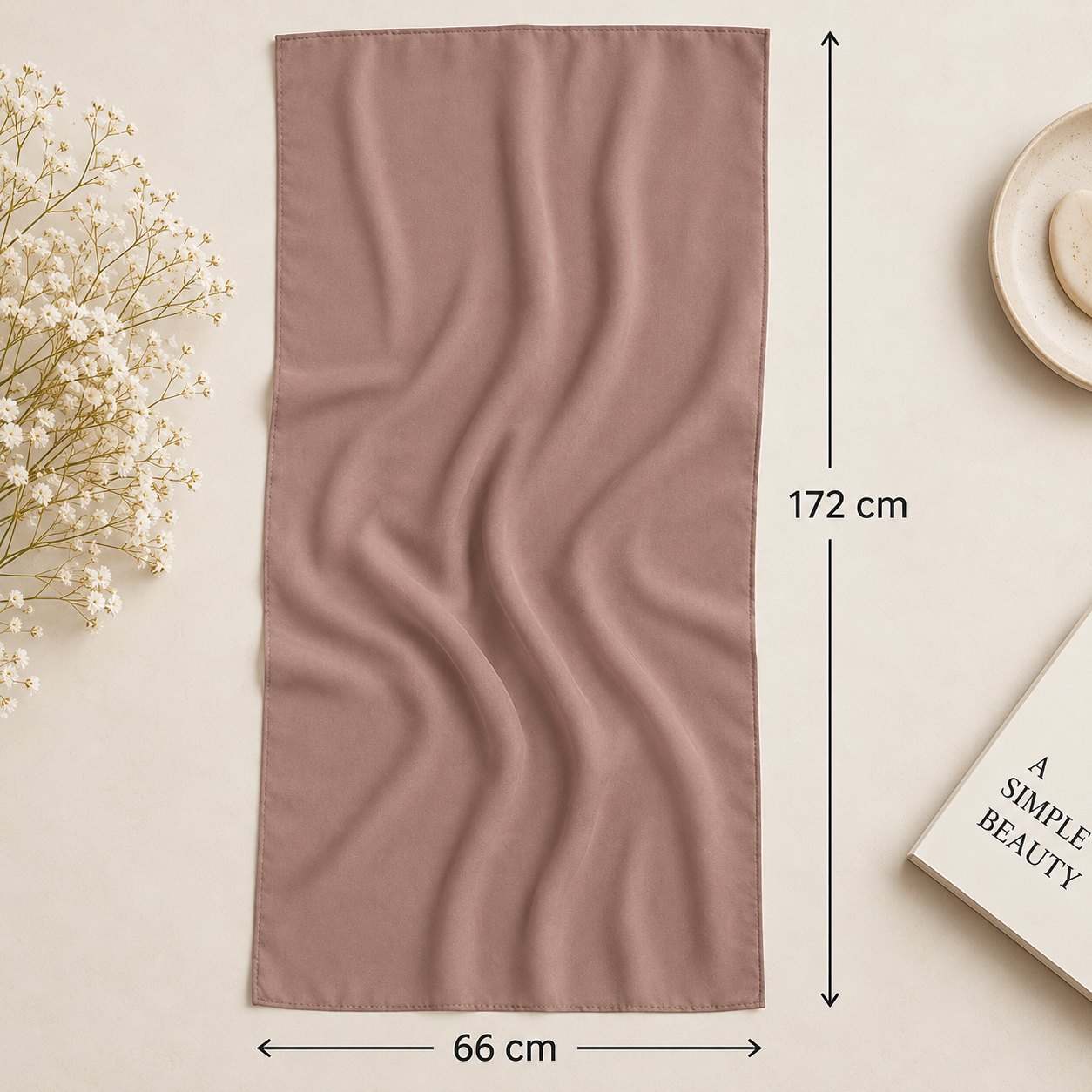 Dust Rose Georgette Scarf Soft Hijab Lightweight Elegant Shawl Wrap Plain 4 Dust Rose Georgette Scarf Soft Hijab Lightweight Elegant Shawl Wrap Plain - Image 4