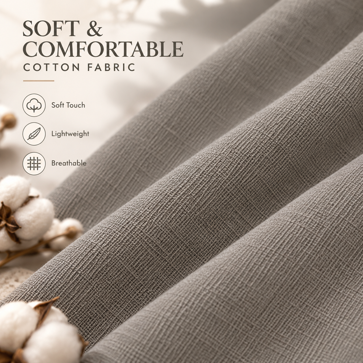 Taupe Grey Cotton Scarf – Soft, Comfortable Everyday Essential 6 Taupe Grey Cotton Scarf – Soft, Comfortable Everyday Essential - Image 6