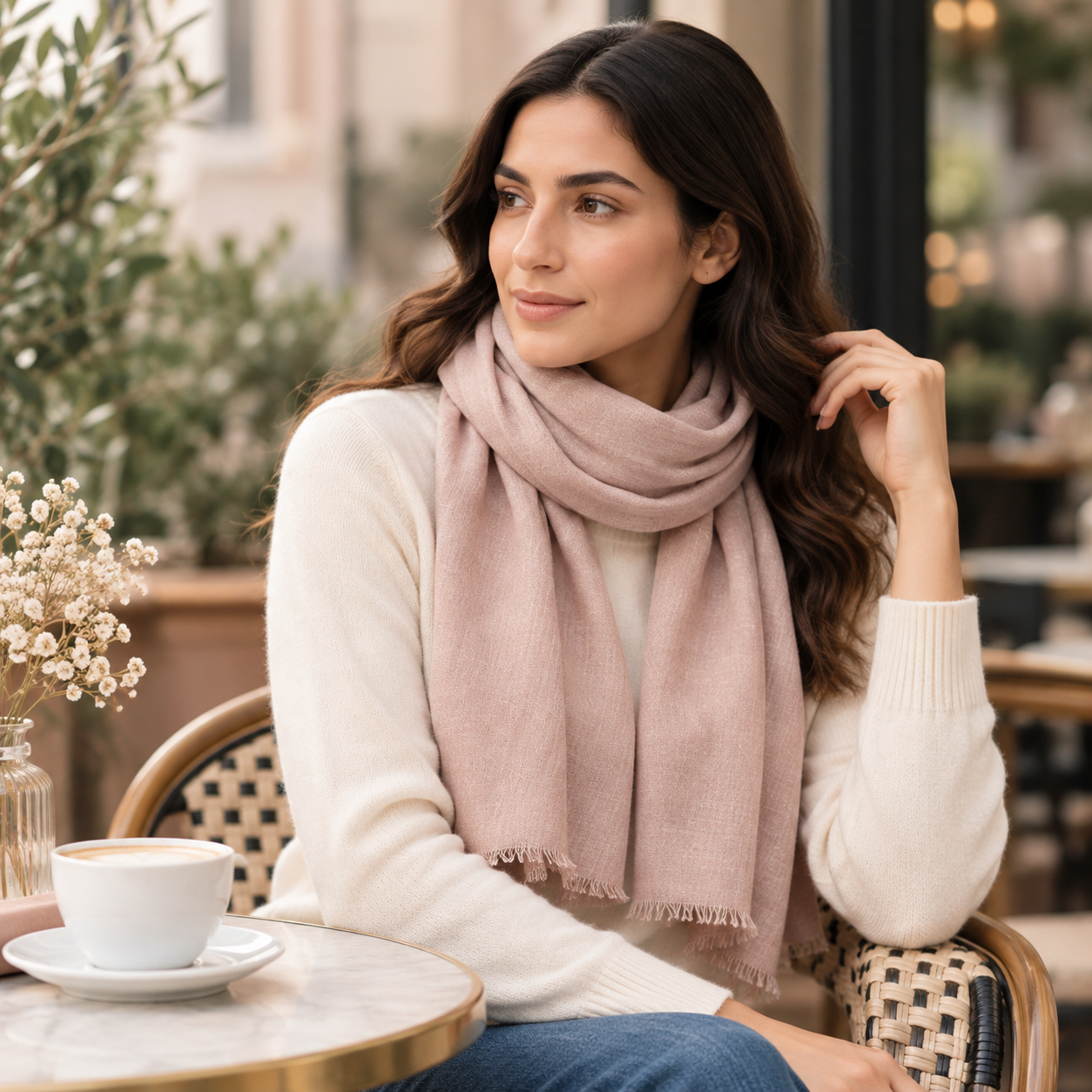 Premium Dusty Pink Cotton Scarf – Soft & Comfortable Everyday Essential Wrap 5 Premium Dusty Pink Cotton Scarf – Soft & Comfortable Everyday Essential Wrap - Image 5