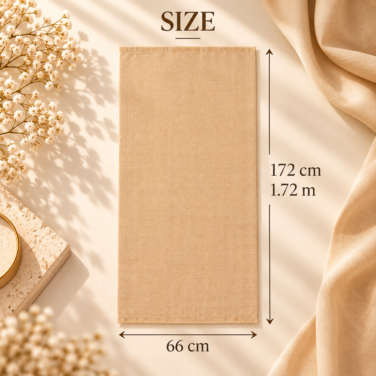 Premium Champagne Beige Cotton Scarf – Soft & Comfortable Everyday Essential Wrap 11 Premium Champagne Beige Cotton Scarf – Soft & Comfortable Everyday Essential Wrap - Image 11