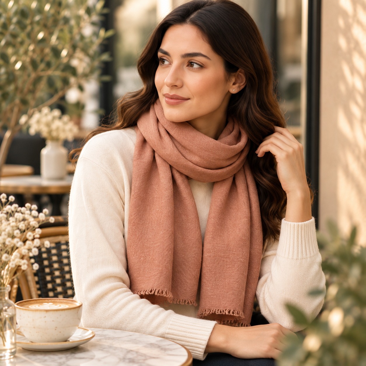 Warm Clay Cotton Scarf – Soft, Comfortable Everyday Essential 7 Warm Clay Cotton Scarf – Soft, Comfortable Everyday Essential - Image 7