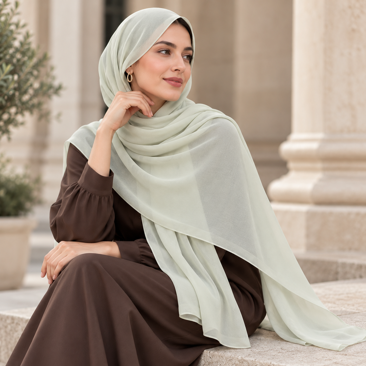 Premium Georgette Scarf Soft Hijab Lightweight Elegant Shawl Wrap Plain 7 Premium Georgette Scarf Soft Hijab Lightweight Elegant Shawl Wrap Plain - Image 7