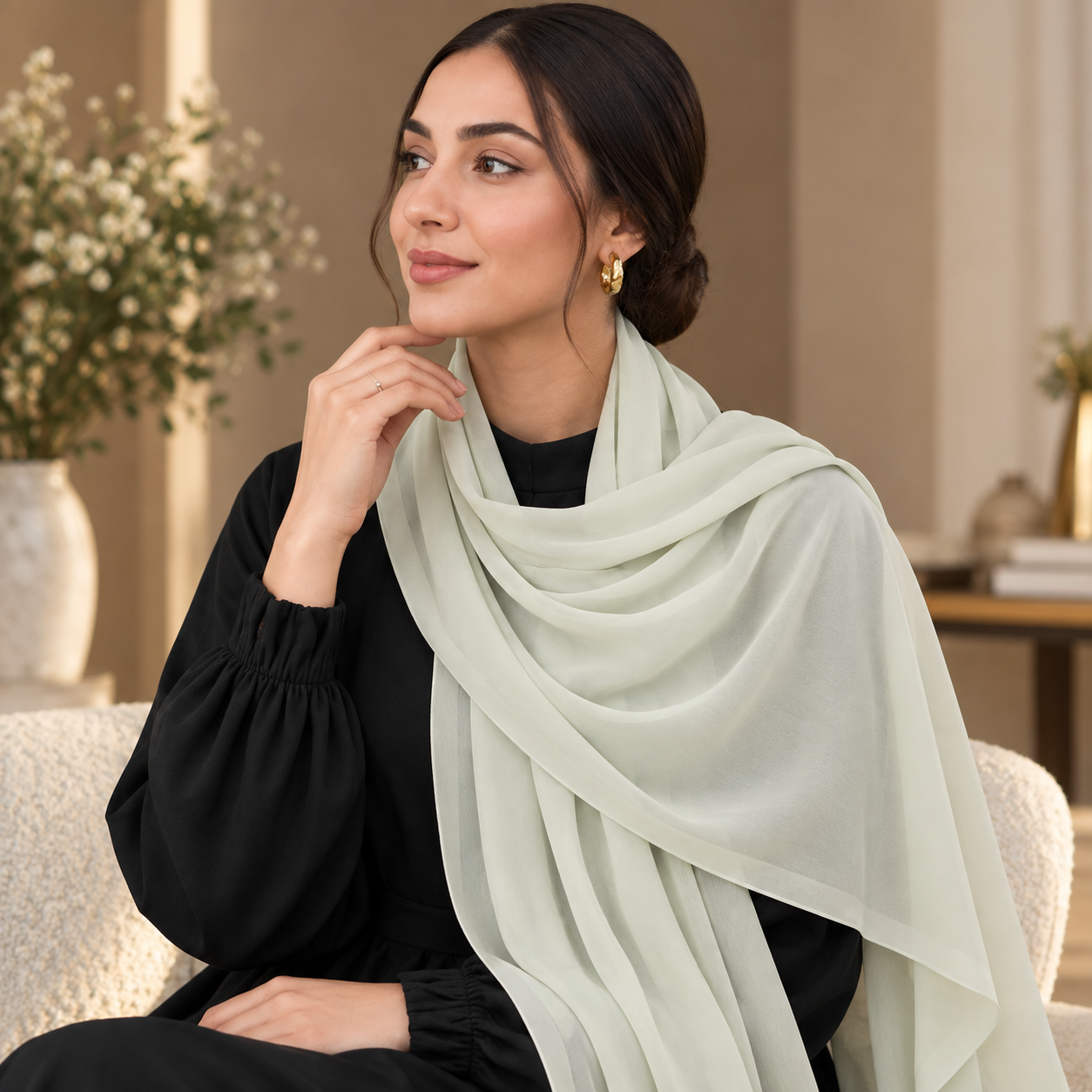 Premium Georgette Scarf Soft Hijab Lightweight Elegant Shawl Wrap Plain 8 Premium Georgette Scarf Soft Hijab Lightweight Elegant Shawl Wrap Plain - Image 8
