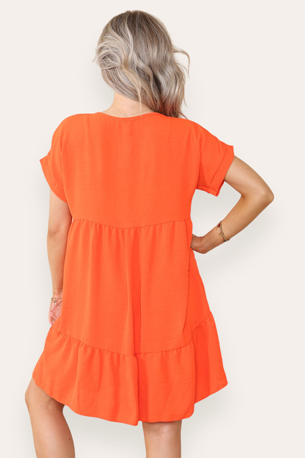 Womens Fancy Style Tiered Smock Dress 3 Womens Fancy Style Tiered Smock Dress - Image 3
