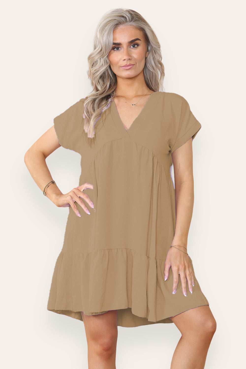 Womens Fancy Style Tiered Smock Dress 8 Womens Fancy Style Tiered Smock Dress - Image 8