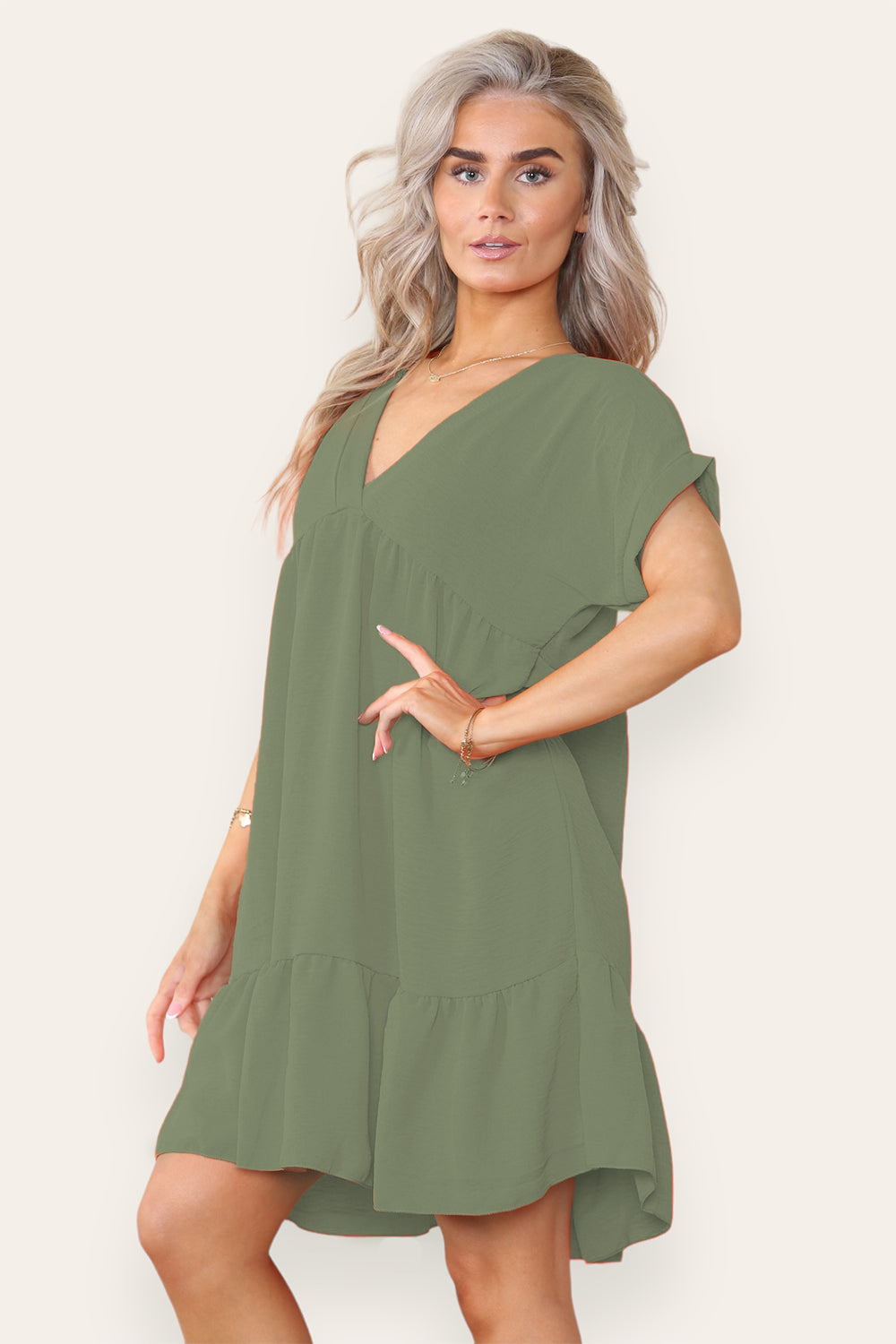 Womens Fancy Style Tiered Smock Dress 13 Womens Fancy Style Tiered Smock Dress - Image 13