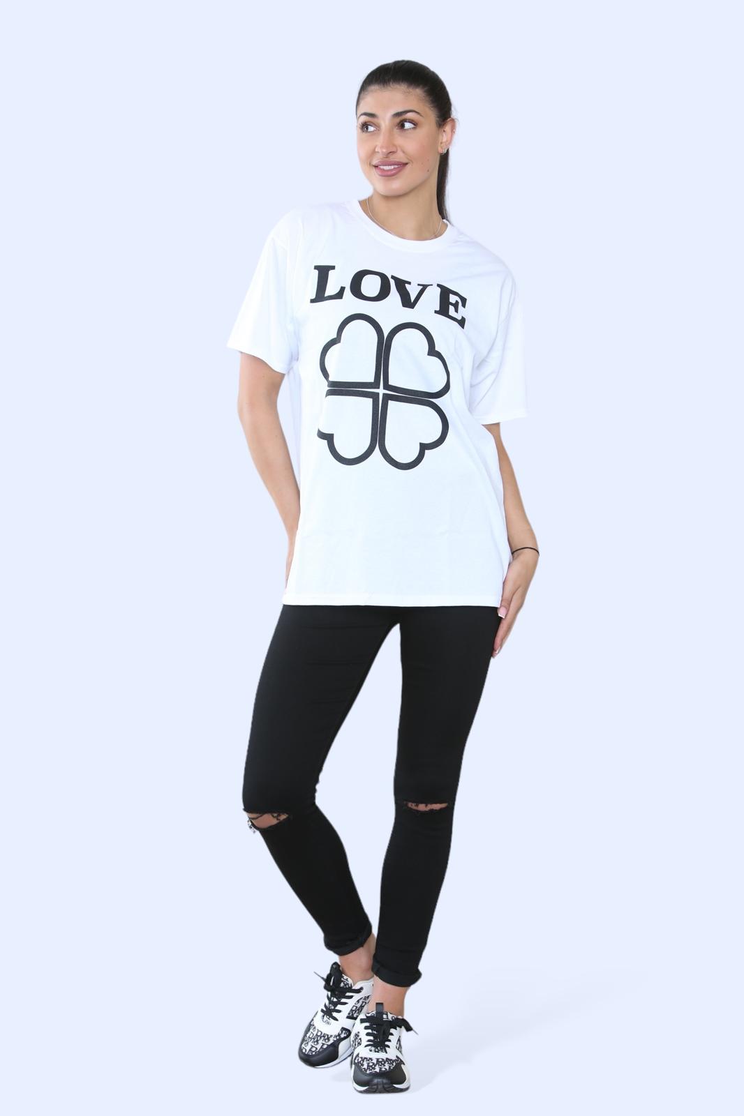 Ladies Love Printed Short Sleeve T-Shirt Top 3 Ladies Love Printed Short Sleeve T-Shirt Top - Image 3