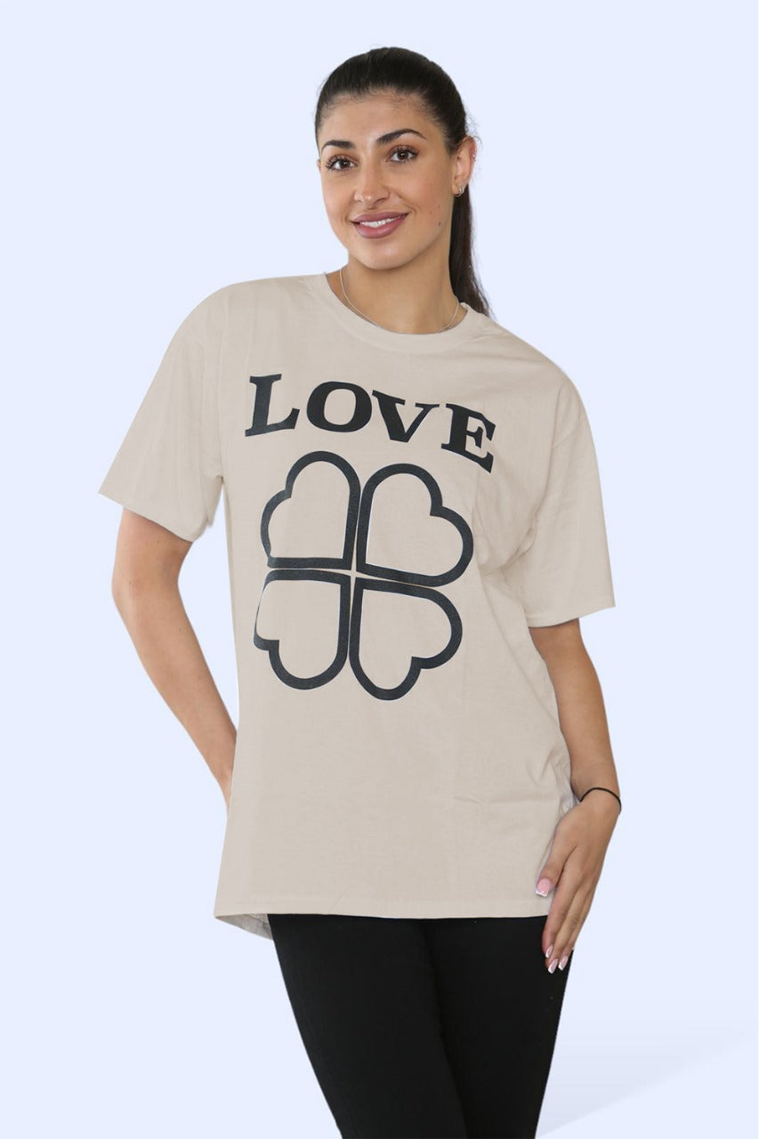 Ladies Love Printed Short Sleeve T-Shirt Top 5 Ladies Love Printed Short Sleeve T-Shirt Top - Image 5