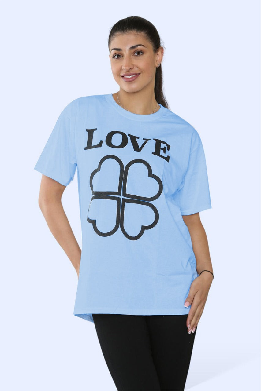Ladies Love Printed Short Sleeve T-Shirt Top 6 Ladies Love Printed Short Sleeve T-Shirt Top - Image 6
