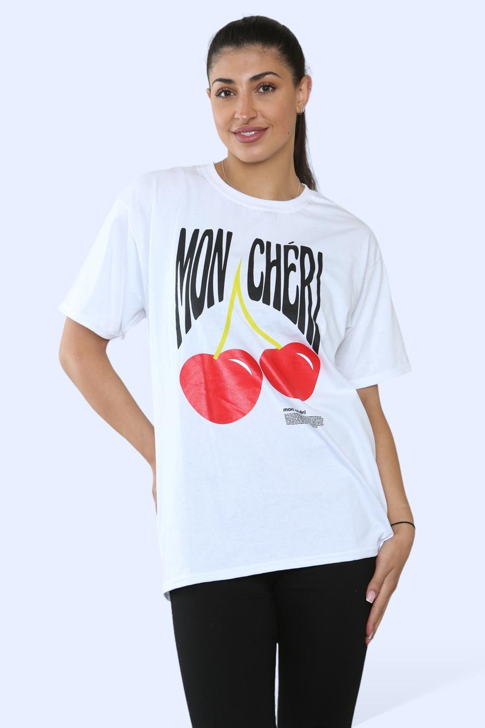 Ladies Mon Cheri Printed Short Sleeve T-Shirt Top 2 Ladies Mon Cheri Printed Short Sleeve T-Shirt Top - Image 2