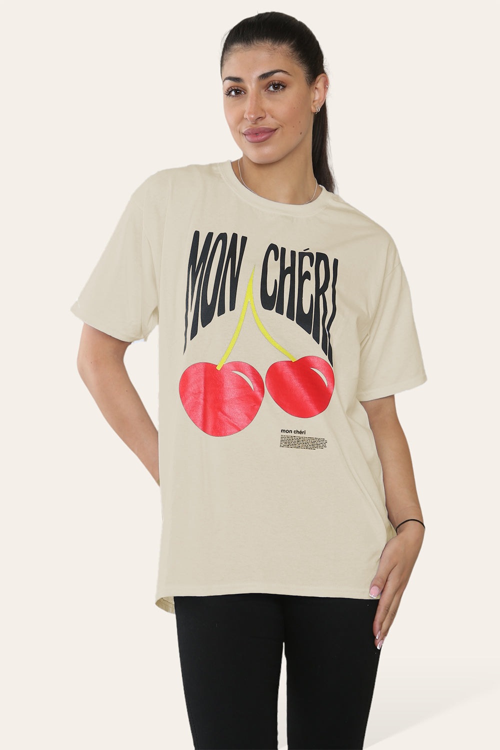 Ladies Mon Cheri Printed Short Sleeve T-Shirt Top 1 Ladies Mon Cheri Printed Short Sleeve T-Shirt Top