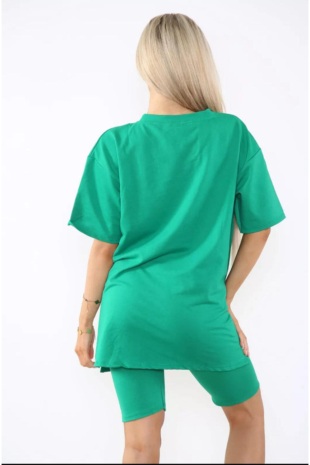 Love Side Slit Cycling Short and T-Shirts Co-Ord Two Piece Set with Front Love Slogan 10 Love Side Slit Cycling Short and T-Shirts Co-Ord Two Piece Set with Front Love Slogan - Image 10