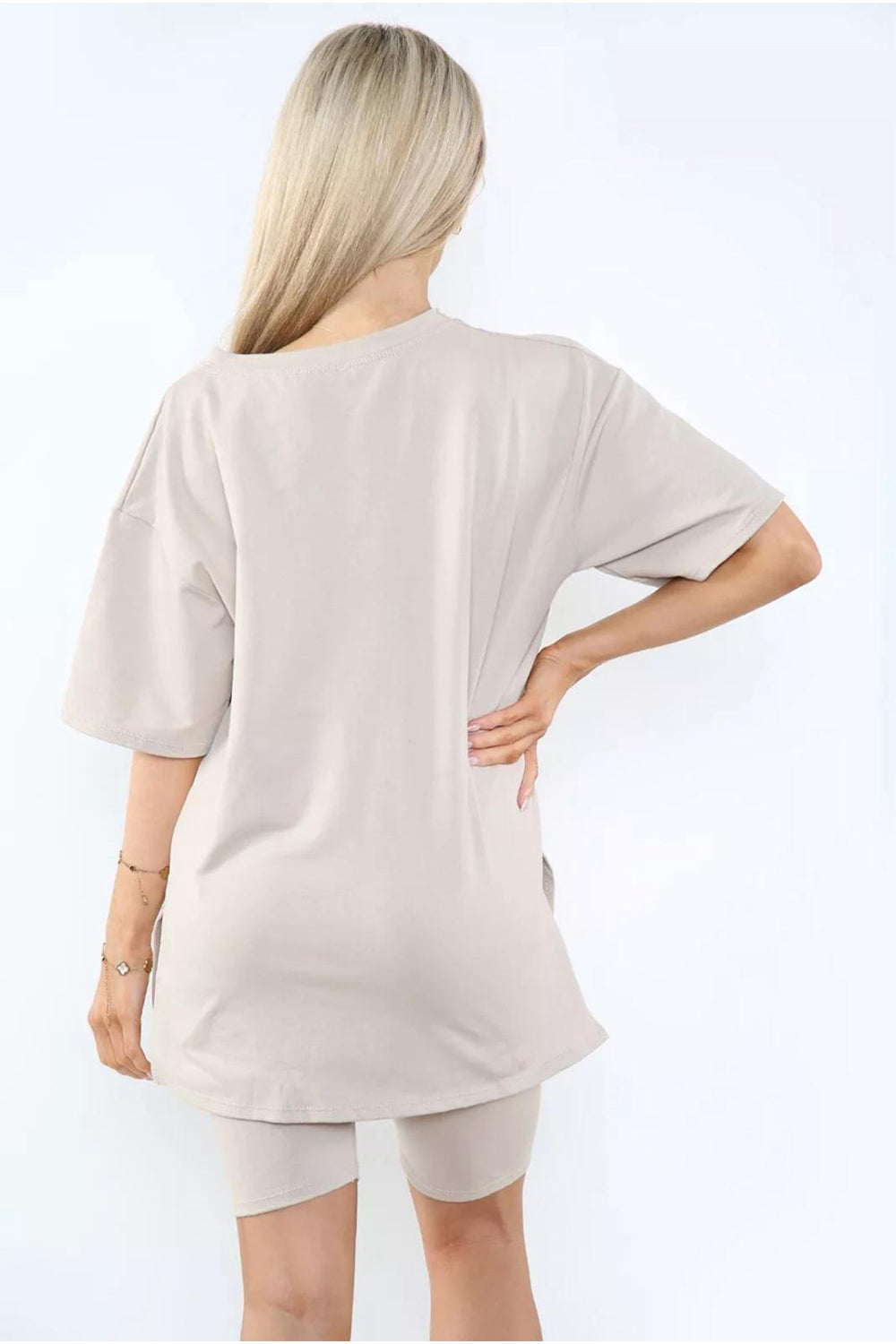 Love Side Slit Cycling Short and T-Shirts Co-Ord Two Piece Set with Front Love Slogan 18 Love Side Slit Cycling Short and T-Shirts Co-Ord Two Piece Set with Front Love Slogan - Image 18