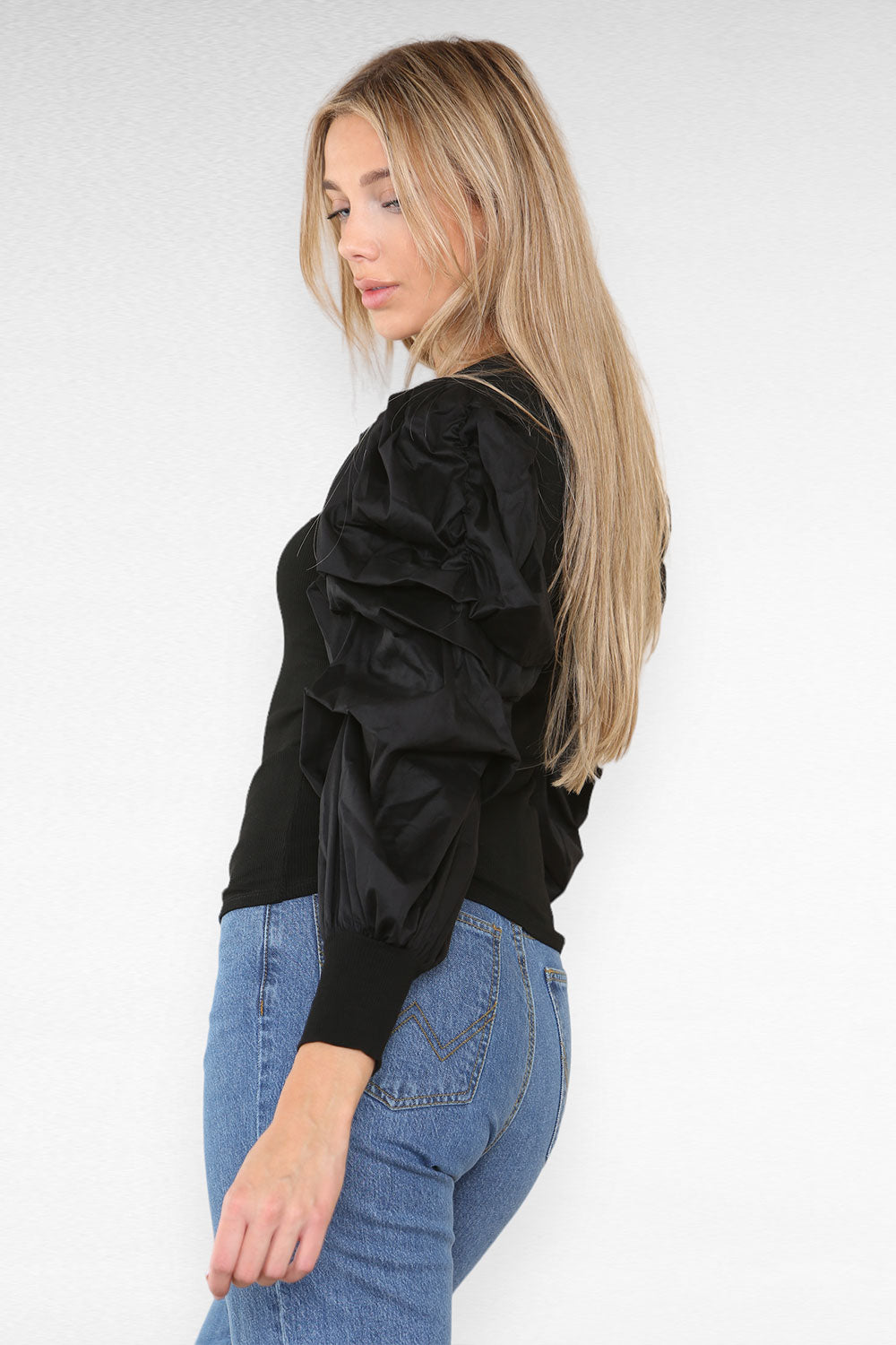 Oversized Puff Sleeves Ribbed Top 39 Oversized Puff Sleeves Ribbed Top - Image 39