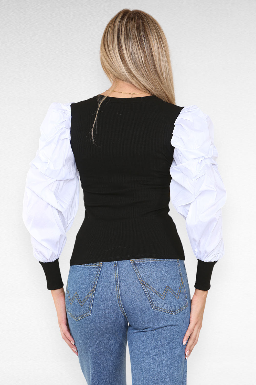 Oversized Puff Sleeves Ribbed Top 43 Oversized Puff Sleeves Ribbed Top - Image 43