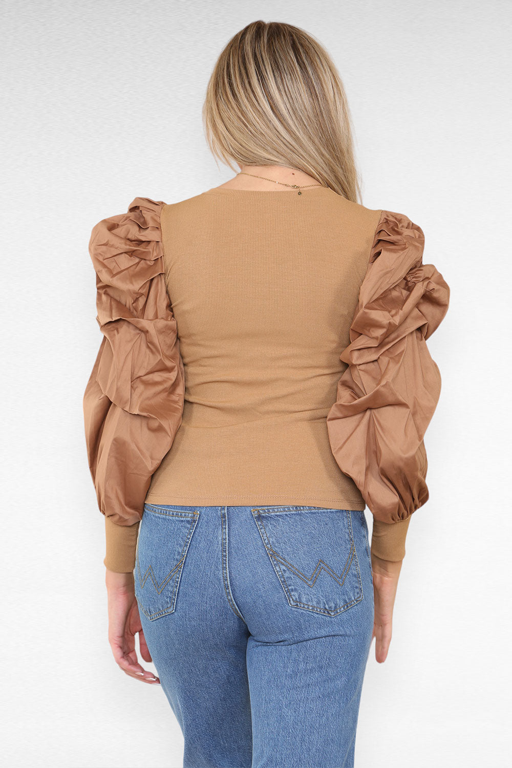 Oversized Puff Sleeves Ribbed Top 47 Oversized Puff Sleeves Ribbed Top - Image 47