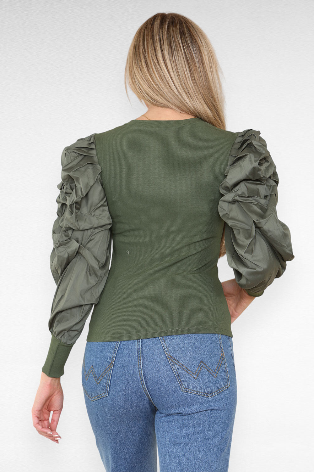 Oversized Puff Sleeves Ribbed Top 8 Oversized Puff Sleeves Ribbed Top - Image 8