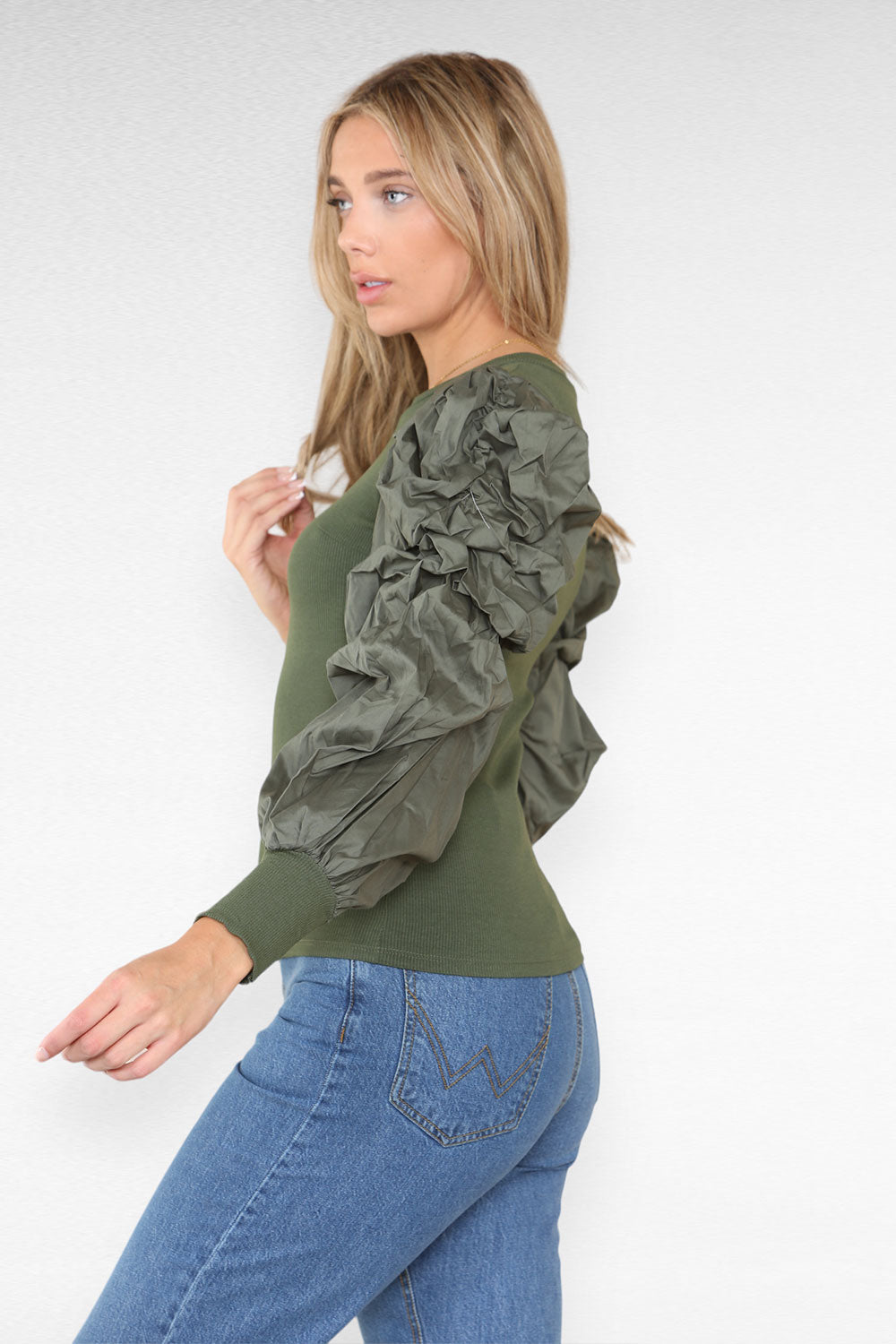 Oversized Puff Sleeves Ribbed Top 9 Oversized Puff Sleeves Ribbed Top - Image 9