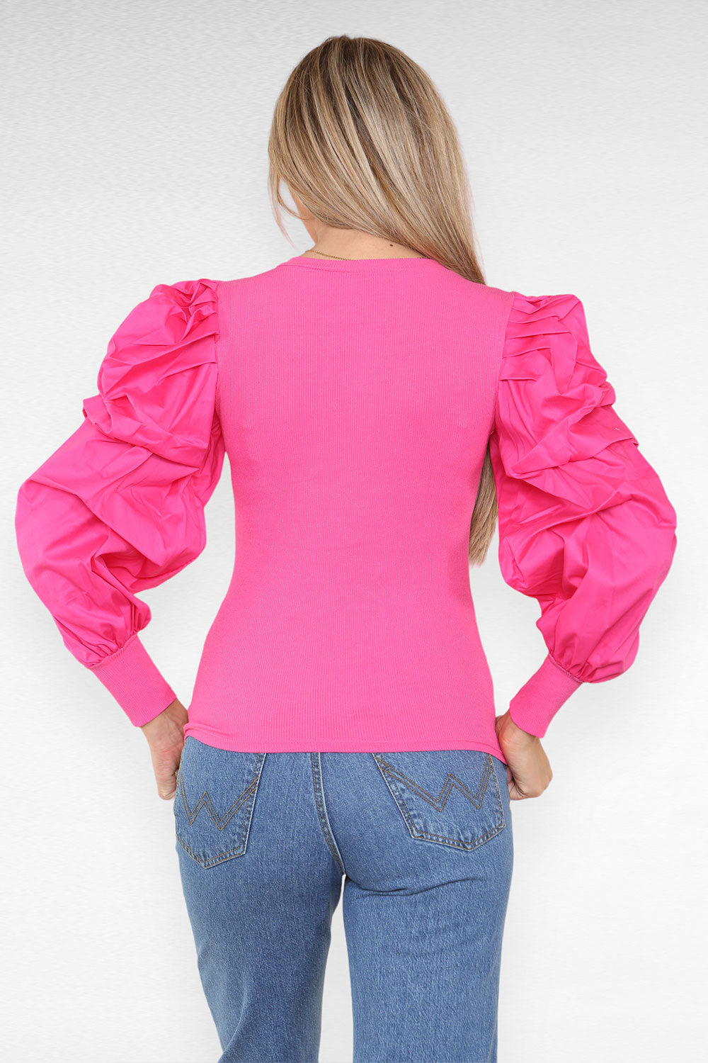 Oversized Puff Sleeves Ribbed Top 11 Oversized Puff Sleeves Ribbed Top - Image 11