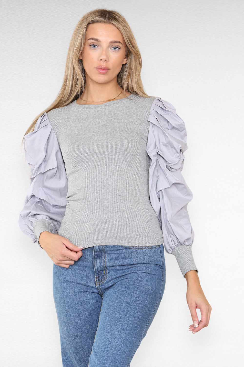 Oversized Puff Sleeves Ribbed Top 18 Oversized Puff Sleeves Ribbed Top - Image 18