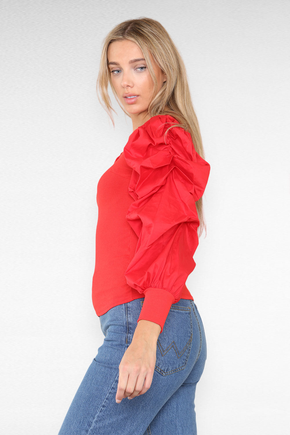 Oversized Puff Sleeves Ribbed Top 20 Oversized Puff Sleeves Ribbed Top - Image 20