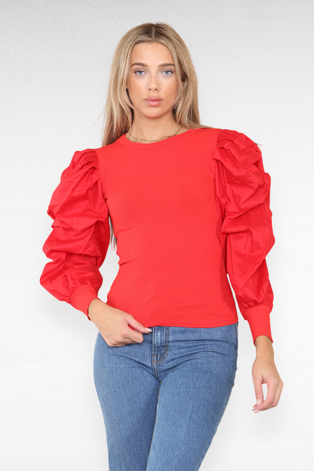Oversized Puff Sleeves Ribbed Top 22 Oversized Puff Sleeves Ribbed Top - Image 22