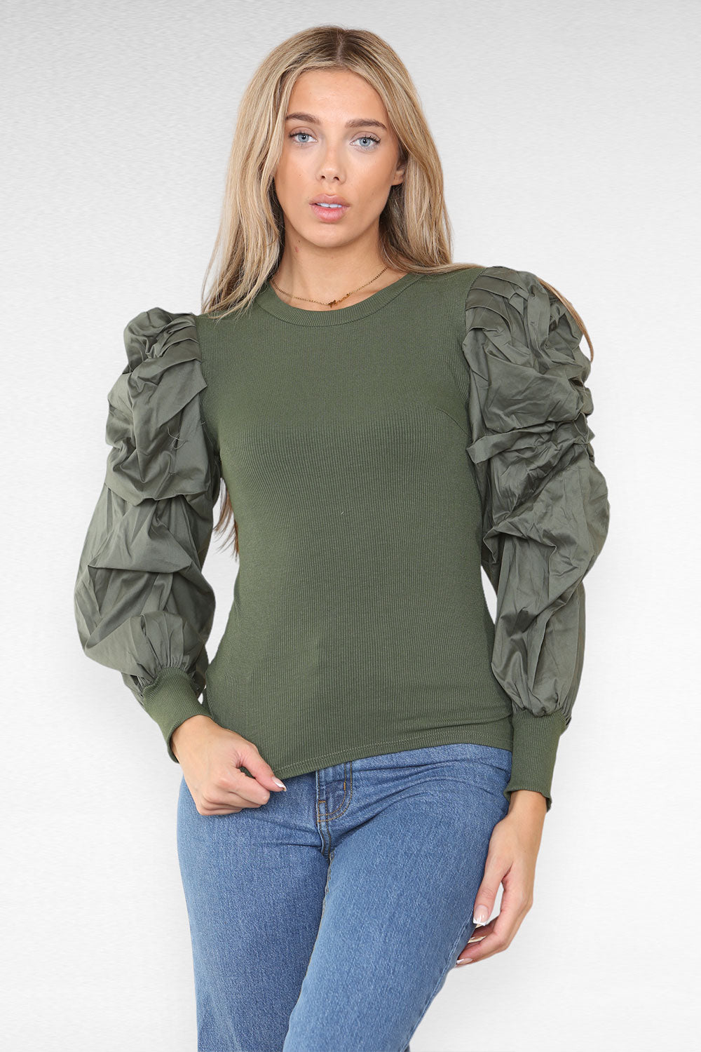 Oversized Puff Sleeves Ribbed Top 27 Oversized Puff Sleeves Ribbed Top - Image 27
