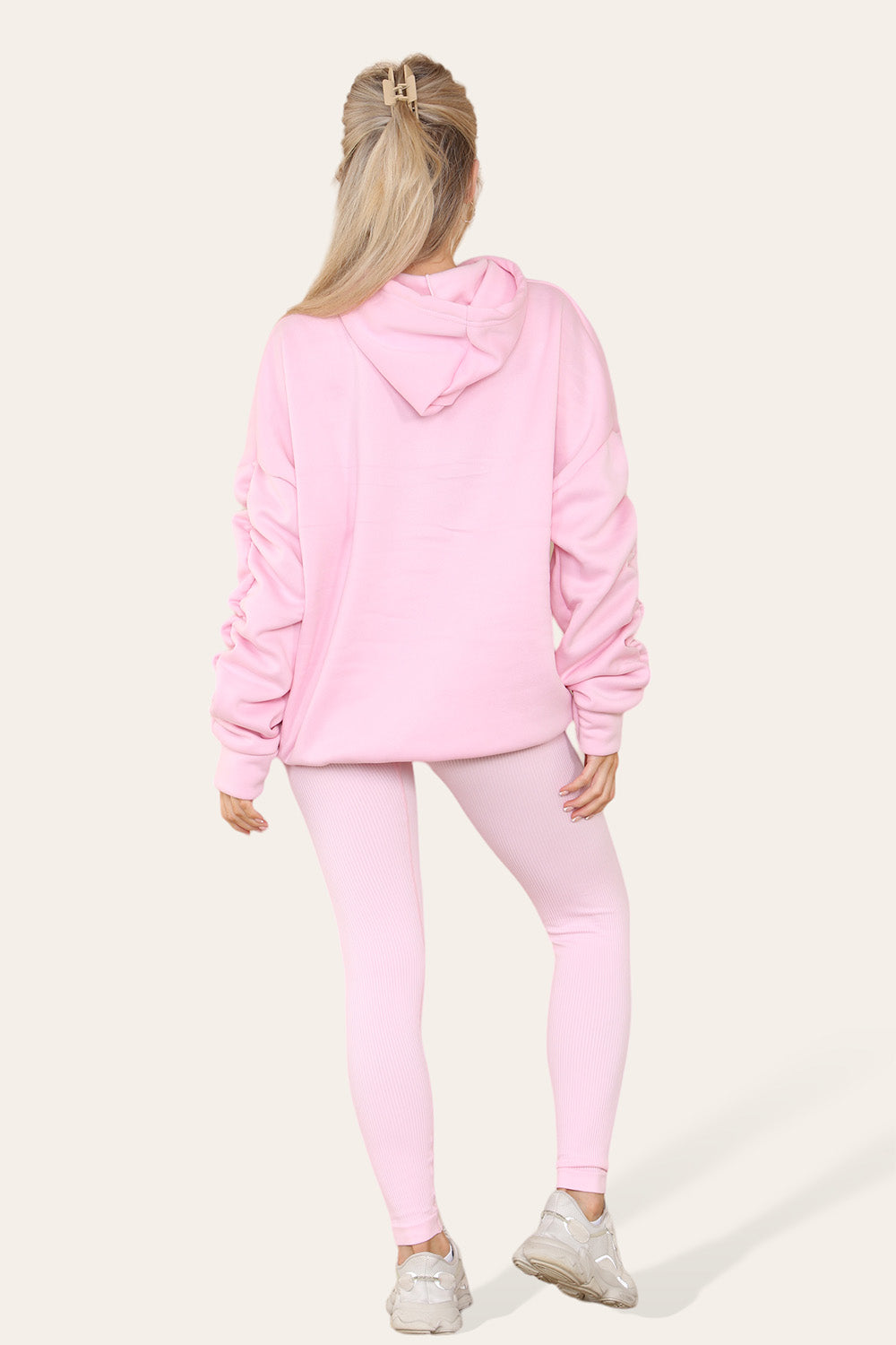 Oversized Ruched Sleeves Hoodie With Satin Ribbon 17 Oversized Ruched Sleeves Hoodie With Satin Ribbon - Image 17