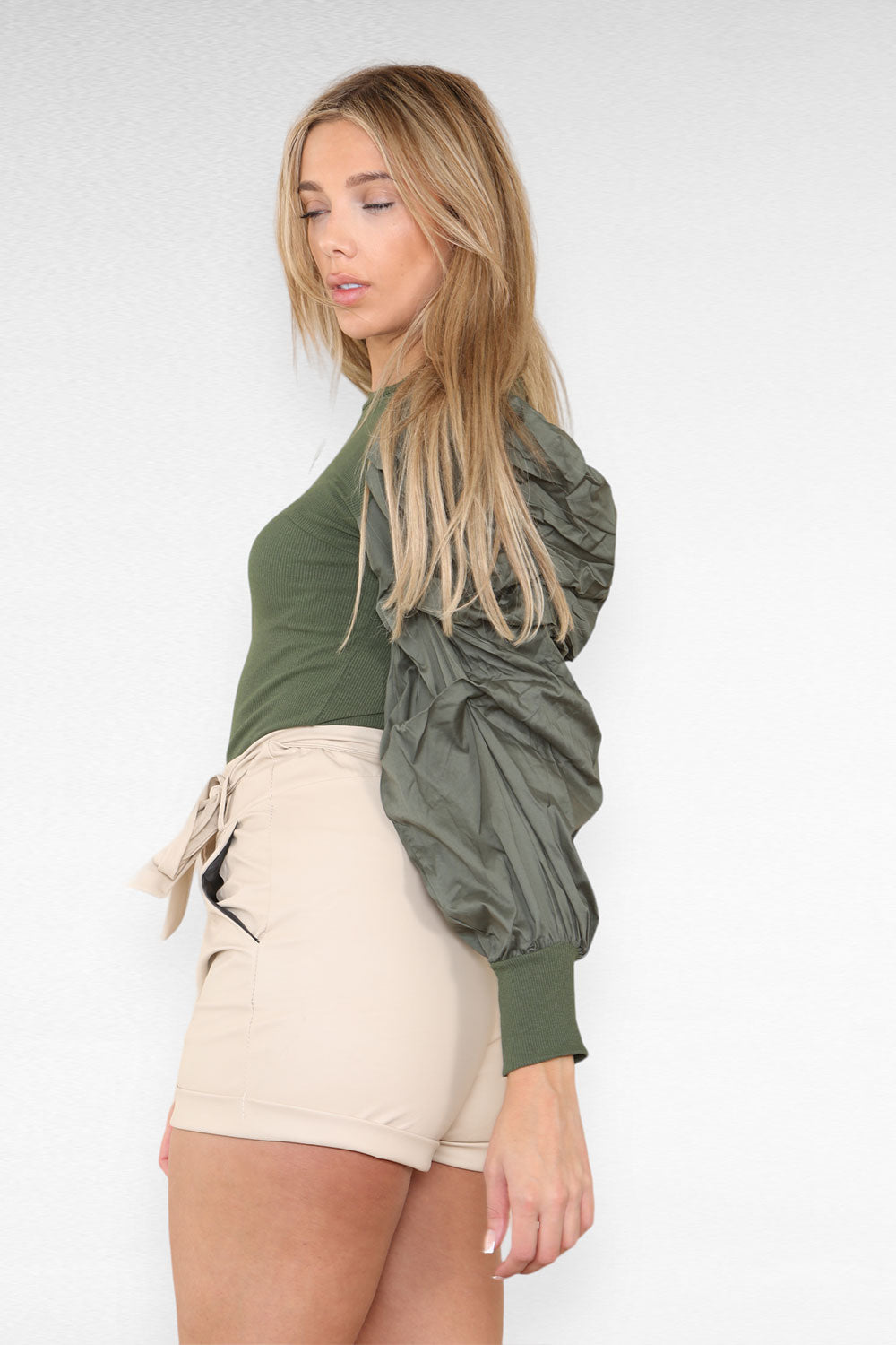 PU Faux Leather Belted Wet Look Shorts With Strap 6 PU Faux Leather Belted Wet Look Shorts With Strap - Image 6