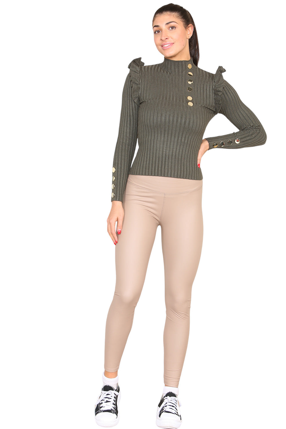 PU Fleece Line High Waisted Wet Look Faux Leather Legging 11 PU Fleece Line High Waisted Wet Look Faux Leather Legging - Image 11