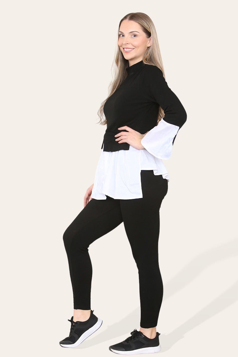 Ribbed Lounge Wear Flared Shirt and Leggings Co-Ord Set 11 Ribbed Lounge Wear Flared Shirt and Leggings Co-Ord Set - Image 11