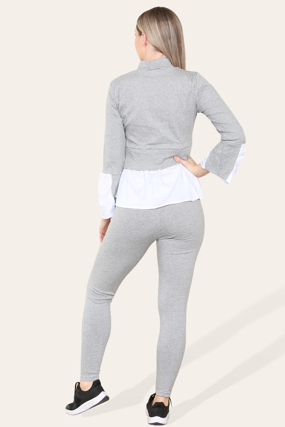 Ribbed Lounge Wear Flared Shirt and Leggings Co-Ord Set 16 Ribbed Lounge Wear Flared Shirt and Leggings Co-Ord Set - Image 16