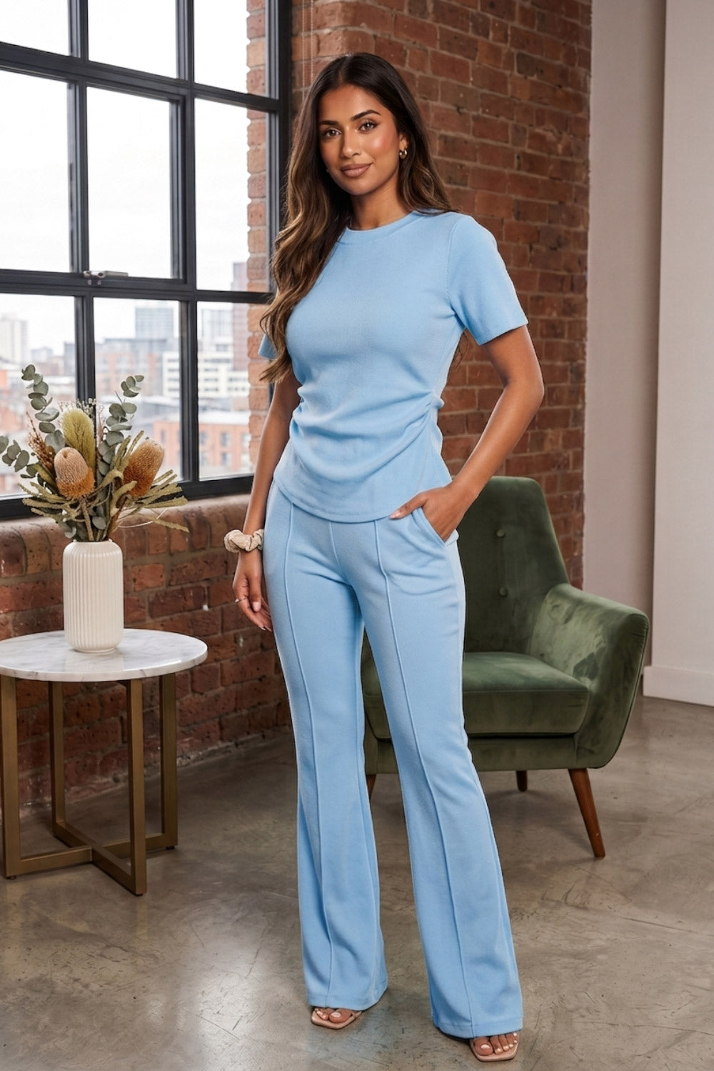 Side Cinched Flared Trousers Set 7 Side Cinched Flared Trousers Set - Image 7