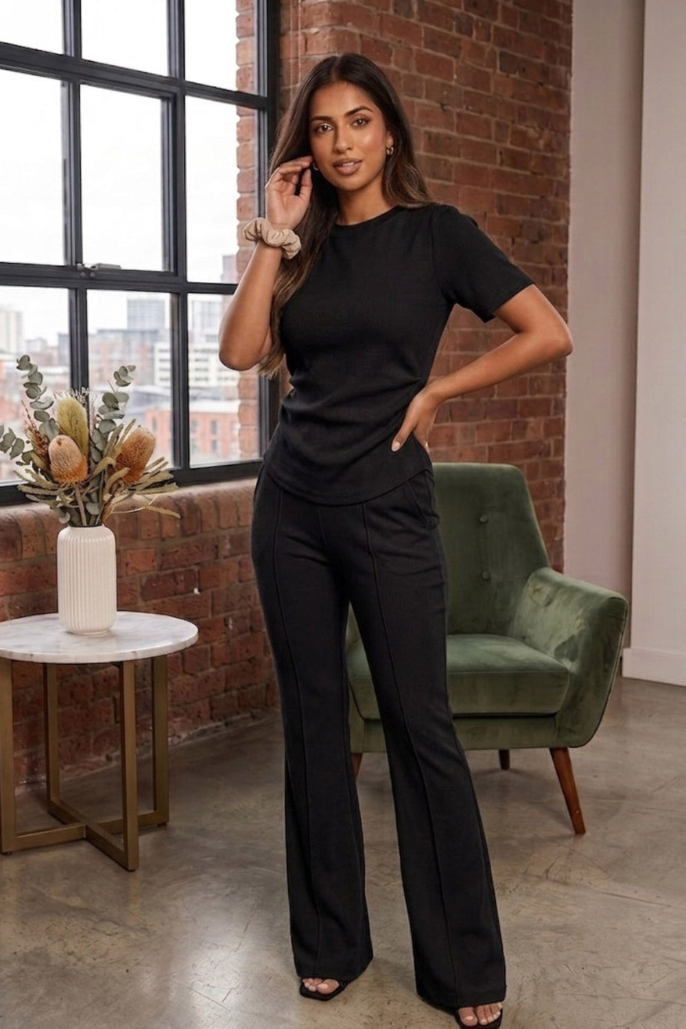 Side Cinched Flared Trousers Set 11 Side Cinched Flared Trousers Set - Image 11