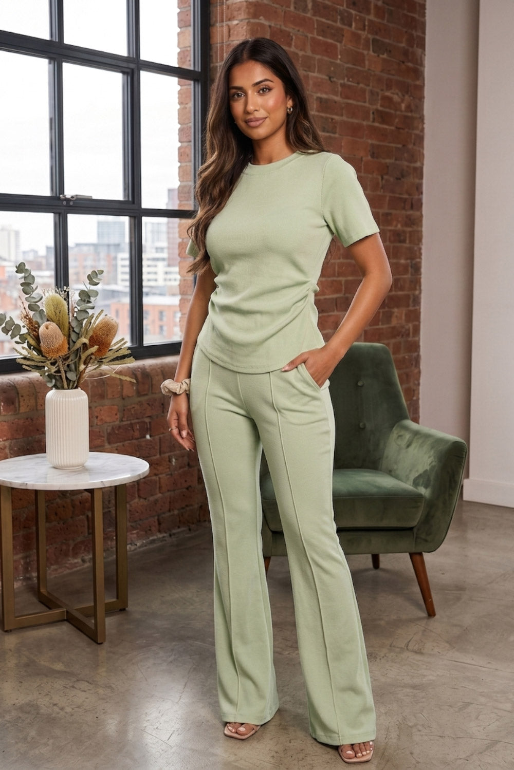 Side Cinched Flared Trousers Set 13 Side Cinched Flared Trousers Set - Image 13