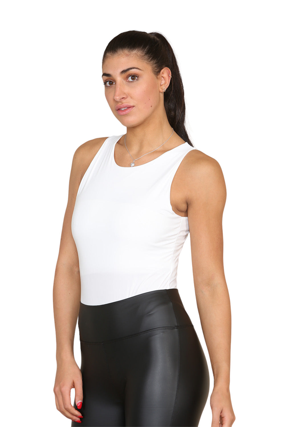 Slinky Racer Round Neck Double Layered Top Bodysuit 2 Slinky Racer Round Neck Double Layered Top Bodysuit - Image 2