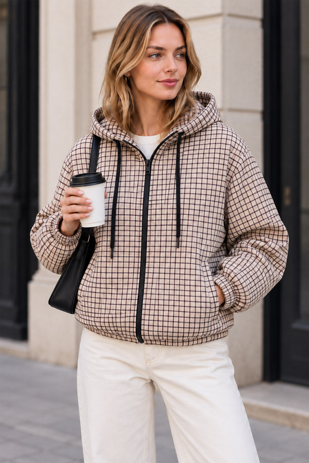 Small Checkered Inspired Designer Hooded Jacket 1 Small Checkered Inspired Designer Hooded Jacket