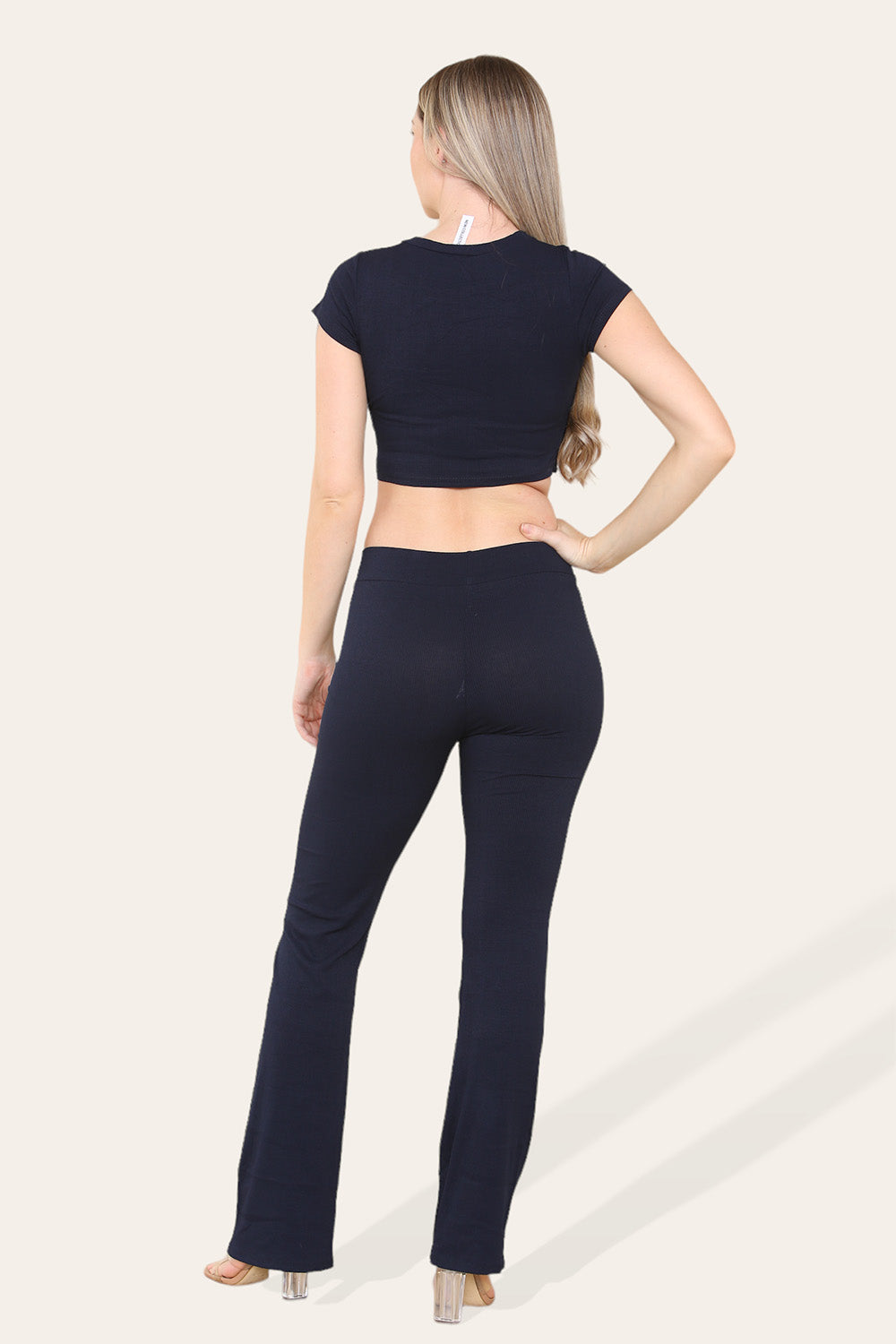 Tie Belt Front Cropped Loungewear Ribbed Trousers Set 23 Tie Belt Front Cropped Loungewear Ribbed Trousers Set - Image 23