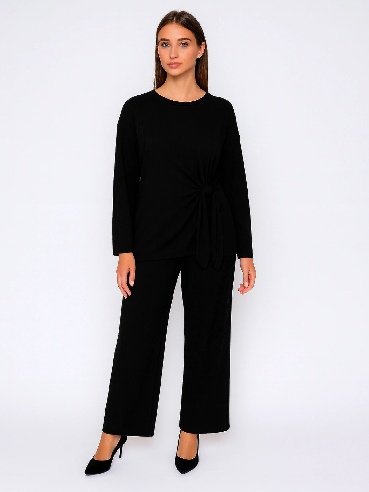 Ladies Side Tie Top and Trouser Set 1 Ladies Side Tie Top and Trouser Set