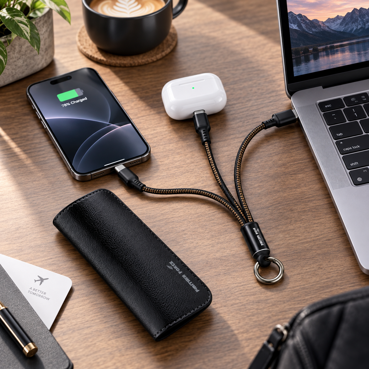 Panther Force 2600 MINI Travel Cable Set USB-C Micro USB Lightning Braided 5 Panther Force 2600 MINI Travel Cable Set USB-C Micro USB Lightning Braided - Image 5