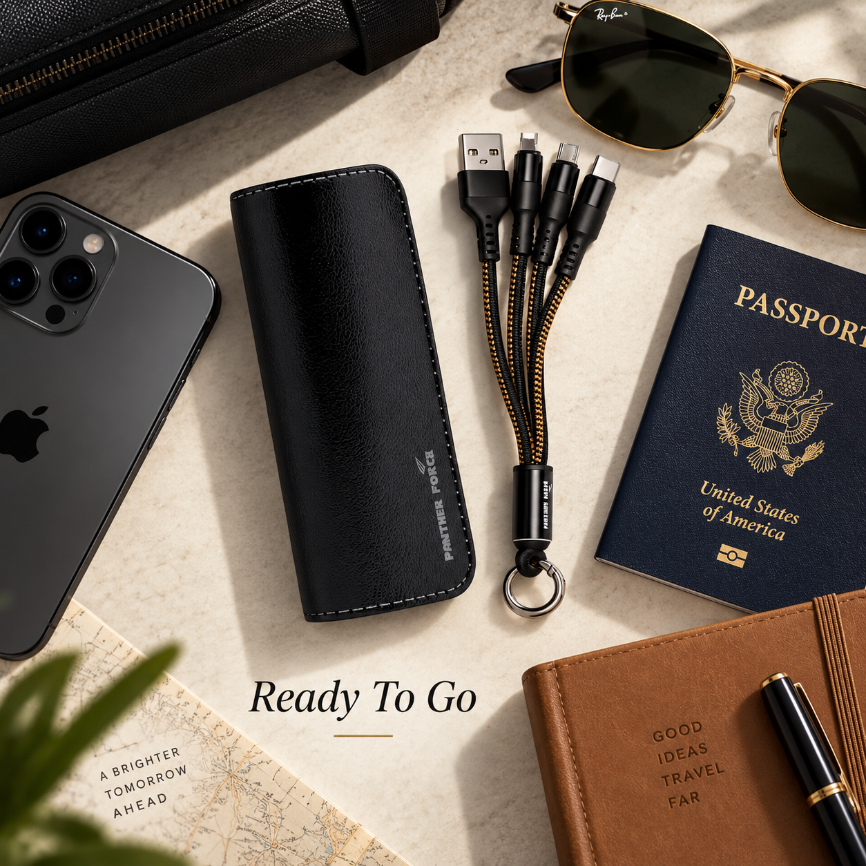 Panther Force 2600 MINI Travel Cable Set USB-C Micro USB Lightning Braided 2 Panther Force 2600 MINI Travel Cable Set USB-C Micro USB Lightning Braided - Image 2