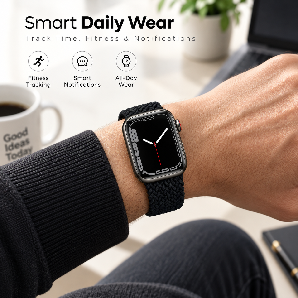 Braided Loop Smart Watch Daily Wear Smart Tracking Fitness Bluetooth 2 Braided Loop Smart Watch Daily Wear Smart Tracking Fitness Bluetooth - Image 2